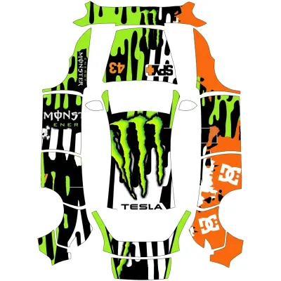 怪獸能量（Monster Energy） – 特斯拉 Model Y 塗裝