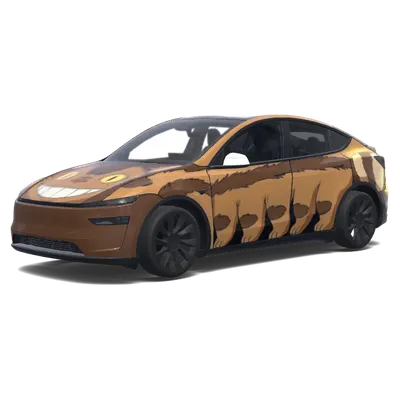 Lächelnde Katze Bus Tesla Folierung – Tesla Model Y Wrap