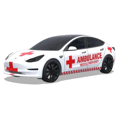 Rotes Kreuz Tesla-Krankenwagen – Tesla Model 3 Wrap