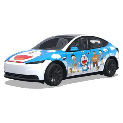 Обтяжка «Дораэмон: Небо» (哆啦 A 梦) – оклейка Tesla Model Y