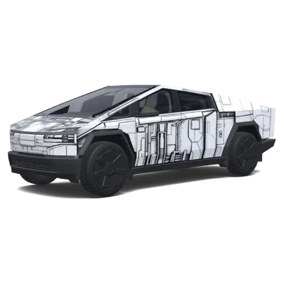 スターデストロイヤー (Star destroyer. Colors: white, black.) – テスラ Cybertruck ラッピング