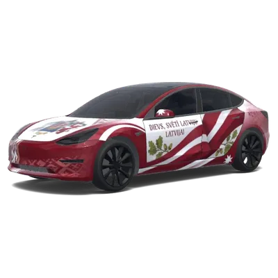 Патриотический латвийский (Latvijai patriotisku.) – оклейка Tesla Model 3
