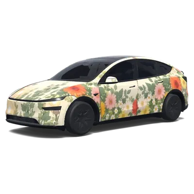 フローラル・メドウ・ラップ – テスラ Model Y L ラッピング