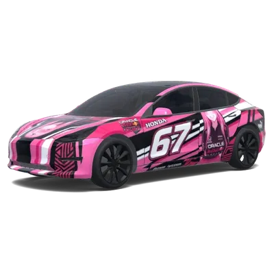 Pink Anime GT – Tesla Model 3 wrap