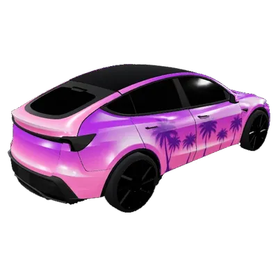 Synthwave Paradise – Tesla Model Y wrap