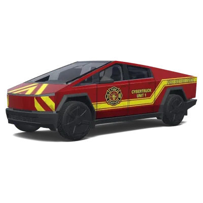 Rotes Cybertruck-Feuerwehrauto – Tesla Cybertruck Wrap