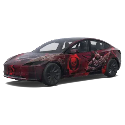 기어스 오브 워 마커스 레드 (Gears of War — Marcus Fenix. Colors: red.) – 테슬라 Model 3 랩핑