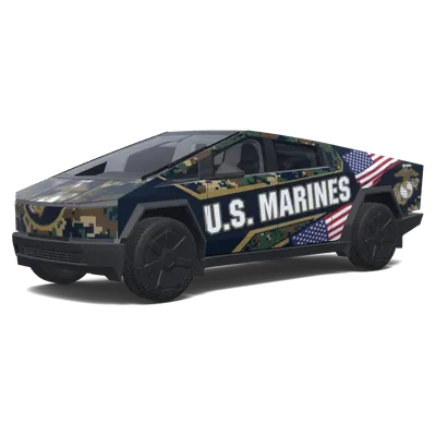 Корпус морской пехоты США (U.S. Marines.) – оклейка Tesla Cybertruck