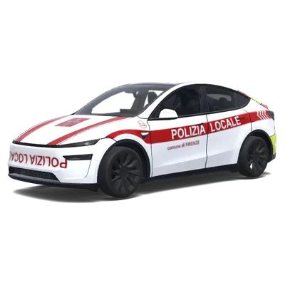 Red Stripe Police Wrap – Tesla Model Y wrap