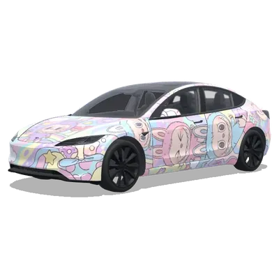 Labubu. – Tesla Model 3 wrap