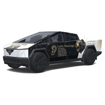 各面を現状維持 – テスラ Cybertruck ラッピング
