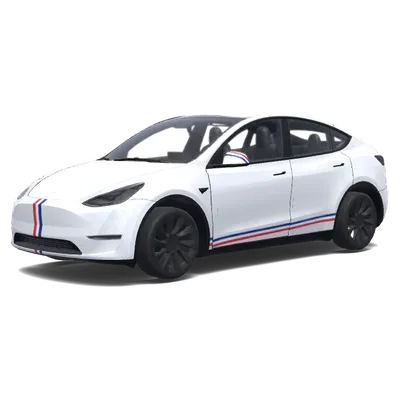 Белая с полосами – оклейка Tesla Model Y