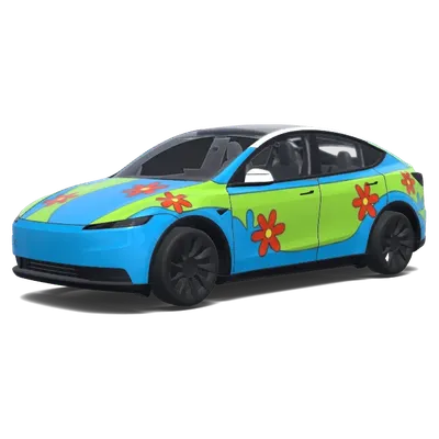 Flower-Power-Tesla-Folierung – Tesla Model Y Wrap
