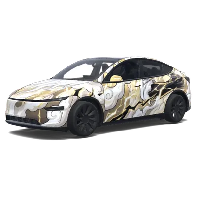 Golden Storm Camo – Tesla Model Y wrap
