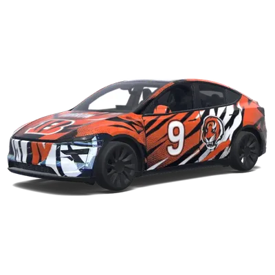 Tigerstreifen-Furie – Tesla Model Y Wrap