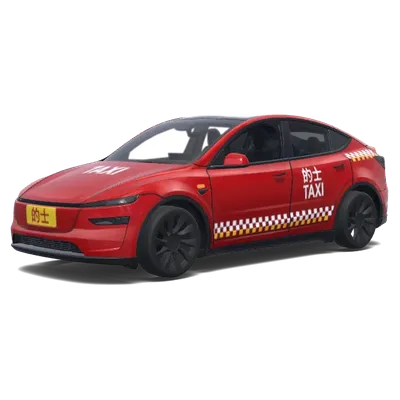 Hongkong-Taxi (Hong Kong Taxi. Colors: red.) – Tesla Model Y Wrap