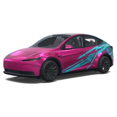 Fuchsia diagonal – Tesla Model Y Wrap