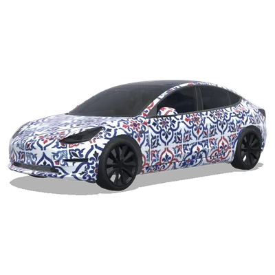 Португальские азулежу – оклейка Tesla Model 3