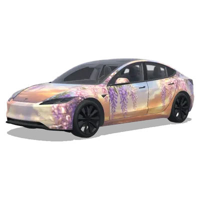 Wisteria-Traum-Folierung – Tesla Model 3 Wrap