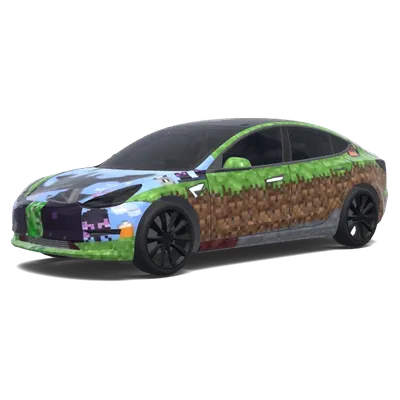 Minecraft Creeper Drache – Tesla Model 3 Wrap