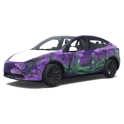 ジブリ風・桜 – テスラ Model Y ラッピング
