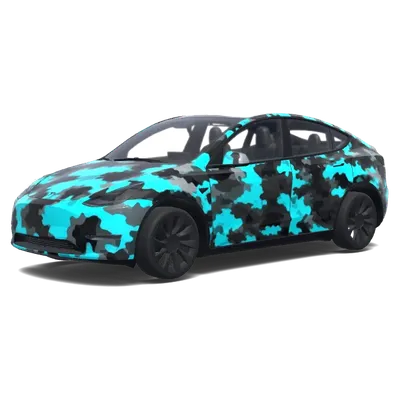 Türkis-Sturm-Tarnung – Tesla Model Y Wrap