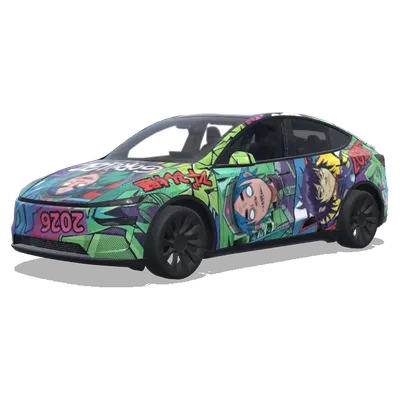 街頭霸王聯名（Gorillaz tesla model y 2026 premium wrap.） – 特斯拉 Model Y 塗裝