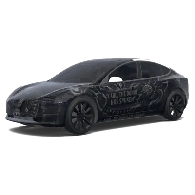 プリンセスドーナツ 黒 – テスラ Model 3 ラッピング