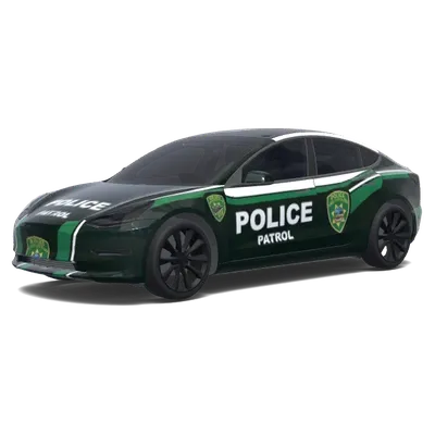 Green Police Patrol – Tesla Model 3 wrap