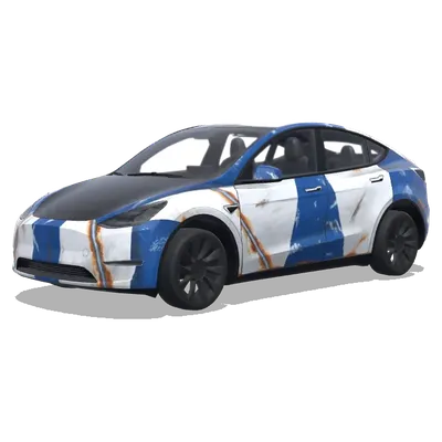 Rusty Blue Stripes – Tesla Model Y wrap