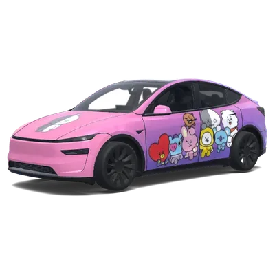 Pink Purple Bunny – Tesla Model Y wrap