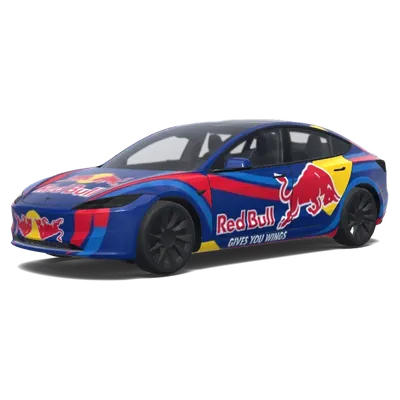 Дизайн Red Bull (Redbull design. Colors: red, blue, yellow.) – оклейка Tesla Model 3