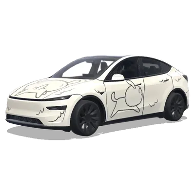 레퍼런스 강아지 스킨 – 테슬라 Model Y 랩핑