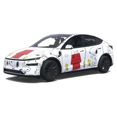 白色史努比（Snoopy. Colors: white.） – 特斯拉 Model Y 塗裝