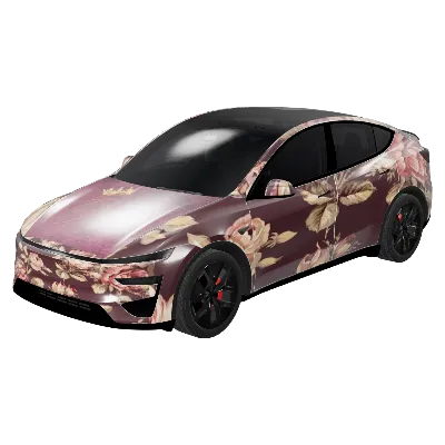 빈티지 로즈 가든 (Vintage Rose Garden) – 테슬라 Model Y 랩핑