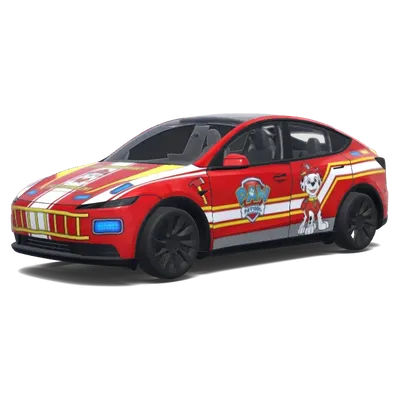 Paw Patrol Feuerwehrauto (Paw patrol fire truck.) – Tesla Model Y Wrap