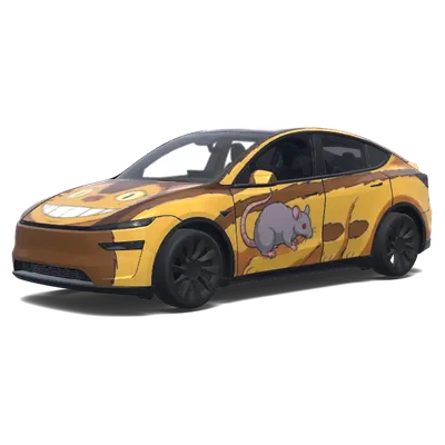 Maus-Design mit Katerbus – Tesla Model Y Wrap