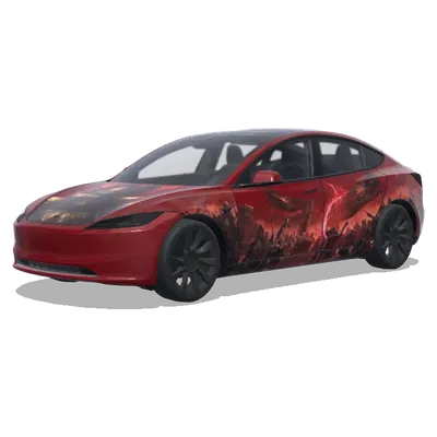 Crimson Blade Storm – Tesla Model 3 wrap