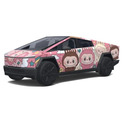 Labubu. – Tesla Cybertruck wrap