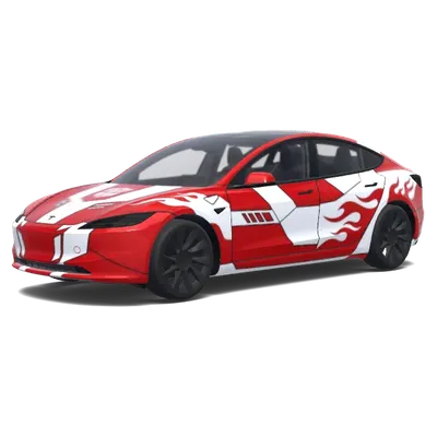 オプティマスプライム (Optimus prime. Colors: white, red.) – テスラ Model 3 ラッピング