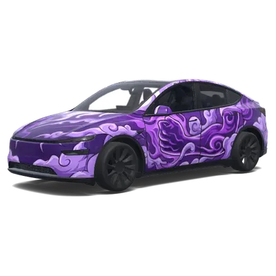 パープルフレームギア5 – テスラ Model Y ラッピング