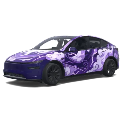 パープルクラウド・ライトニング – テスラ Model Y ラッピング