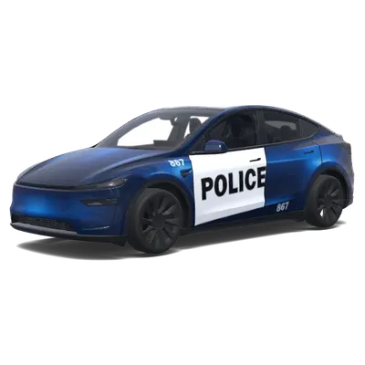 Blue Police Patrol – Tesla Model Y wrap