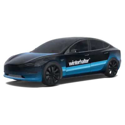 Логотип на черном кузове – оклейка Tesla Model 3