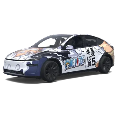 ホワイトギア5 ルフィ – テスラ Model Y ラッピング