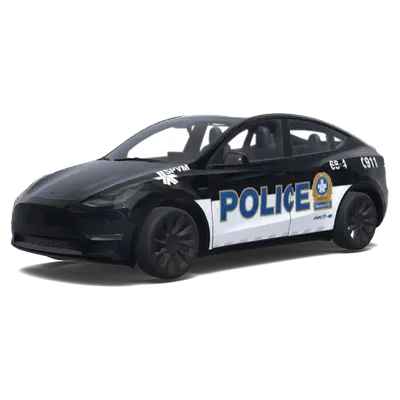 Black and White Police Patrol – Tesla Model Y wrap