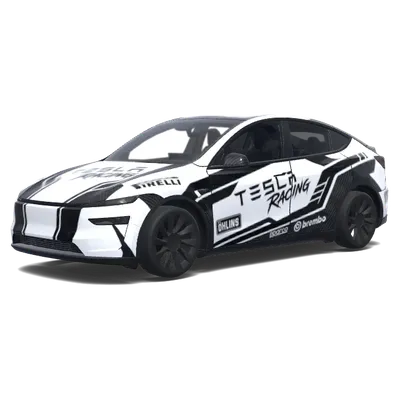 White Tesla Racing Livery – Tesla Model Y wrap