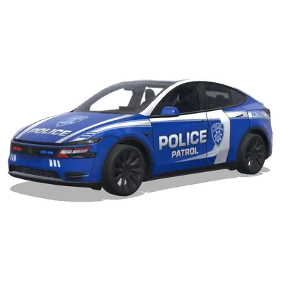 Polizeiauto Blau – Tesla Model Y Wrap