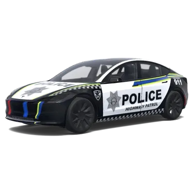 Blue Stripe Highway Patrol – Tesla Model 3 wrap