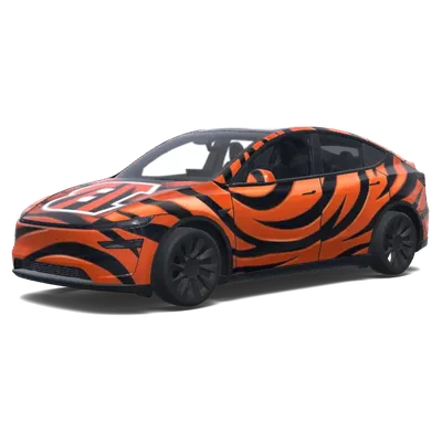 Tigerstreifen-Tesla-Folierung – Tesla Model Y Wrap